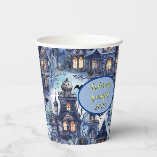 Spuk Hausmäntel, kundenspezifisches Halloween-Papi Pappbecher (Rückseite)
