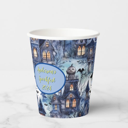 Spuk Hausmäntel, kundenspezifisches Halloween-Papi Pappbecher (Vorderseite)