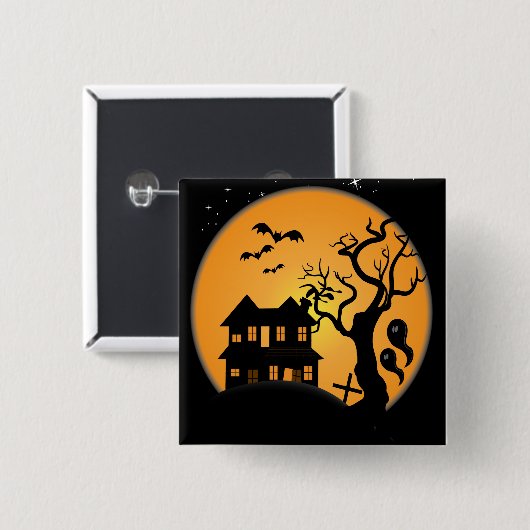 Spuk Hausszene-Vektor Button (Vorne & Hinten)