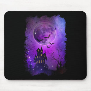 Spuk Haustis und Blütenmond s Mousepad