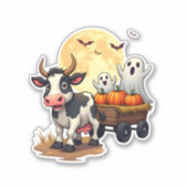 Spuk Hayride Cow Aufkleber (Vorderseite)