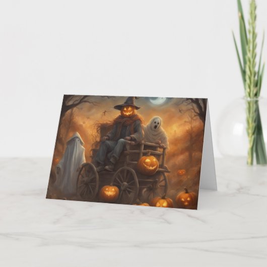 Spuk Hayride Halloween-Spaß Karte (Vorderseite)
