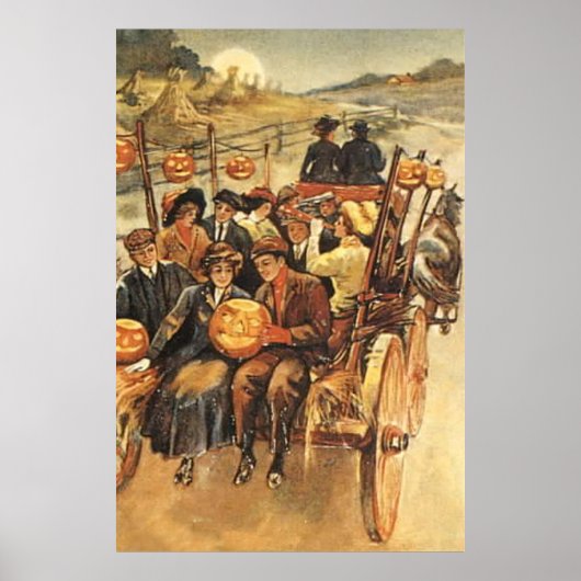 Spuk Hayride Jack O' Lantern Pumpkin Moon Poster (Vorne)