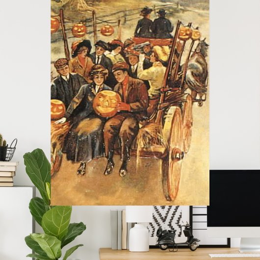 Spuk Hayride Jack O' Lantern Pumpkin Moon Poster (Heimbüro)