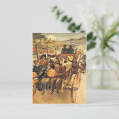 Spuk Hayride Jack O' Lantern Pumpkin Moon Postkarte (Stehend Vorderseite)