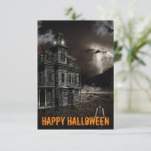 Spuk Herrenhaus, benutzerdefinierbare Halloween-Ka Dankeskarte (Stehend Vorderseite)