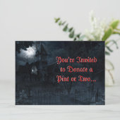 Spuk Herrenhaus Einladung (Stehend Vorderseite)