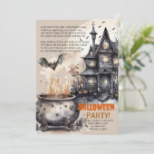 Spuk Herrenhaus | Einladung von Cauldron-Gedicht (Stehend Vorderseite)