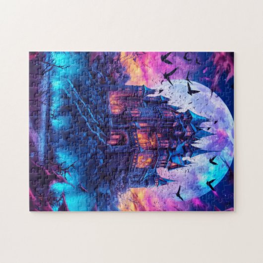 Spuk Herrenhaus | Frohe Halloween Puzzle (Horizontal)