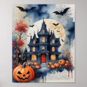Spuk Herrenhaus Halloween Night Poster (Vorne)