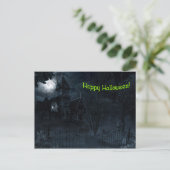 Spuk Herrenhaus Halloween Postkarte (Stehend Vorderseite)
