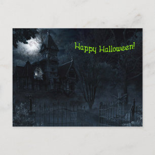 Spuk Herrenhaus Halloween Postkarte