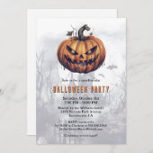 Spuk Herrenhaus Spooky Pumpkin Halloween-Party Einladung (Vorne/Hinten)