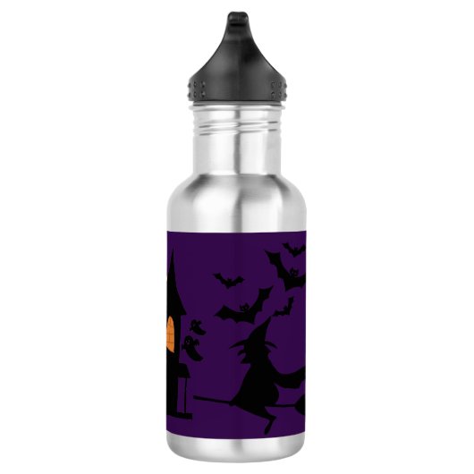 Spuk Hexenschloss - Spooky Halloween Edelstahlflasche (Rechts)