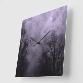 Spuk Himmel Lila Mauermauer Quadratische Wanduhr (Winkel)