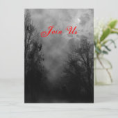 Spuk Himmel mit Raven Custom Halloween Einladung (Stehend Vorderseite)