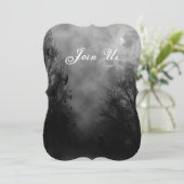 Spuk Himmel mit Raven Custom Halloween Einladung (Stehend Vorderseite)