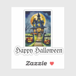 Spuk Hollow und Mond Aufkleber