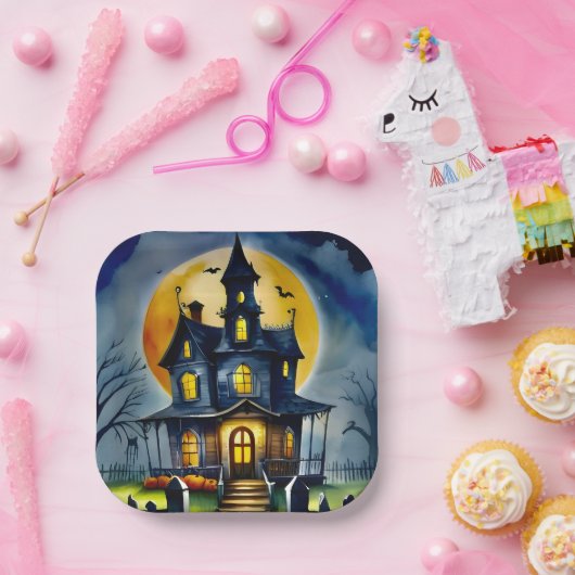 Spuk Hollow und Mond Pappteller (Party)