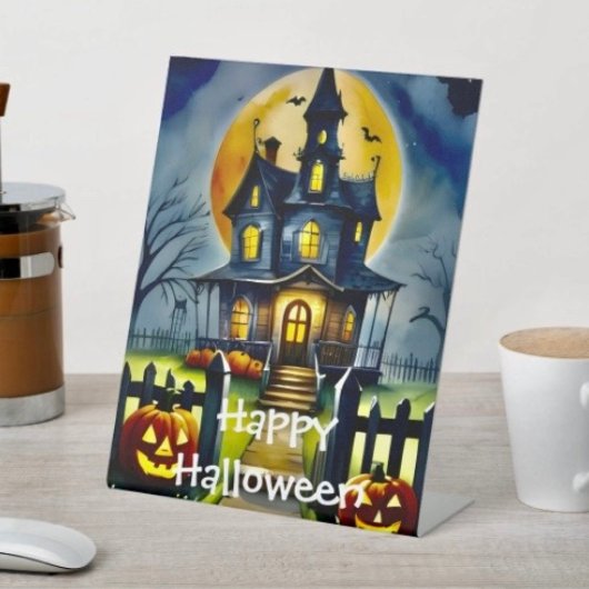 Spuk Hollow und Mond Sockelschild