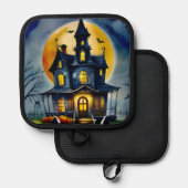 Spuk Hollow und Mond Topflappen (Vorderseite/Rückseite)