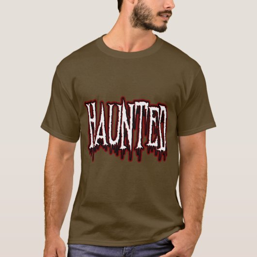 Spuk Horror Tropfen Typografie T-Shirt (Vorderseite)