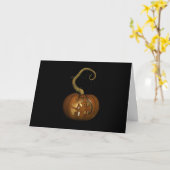 Spuk House Carved Pumpkin Halloween Card Karte (Gelbe Blume)