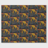 Spuk House Flying Hexen Halloween Dark Geschenkpapier (Flach)