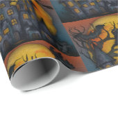 Spuk House Flying Hexen Halloween Dark Geschenkpapier (Rolleneckpunkt)
