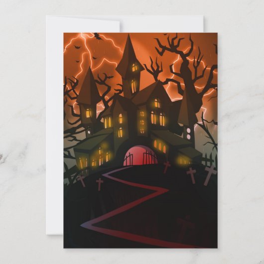 Spuk-House-Friedhof-Halloween-Party Einladung (Rückseite)