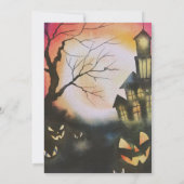 Spuk House Full Moon Creepy Spooky Halloween Einladung (Rückseite)