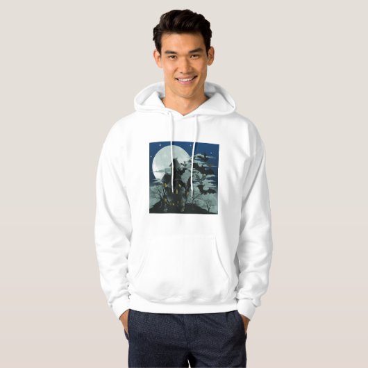 Spuk House Full Moon Mens Hoodie (Vorne ganz)