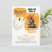 Spuk House Ghost-Halloween-Party Einladung (Stehend Vorderseite)