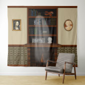 Spuk House Ghost Library Halloween Wandteppich (Beispiel (Horizontal))