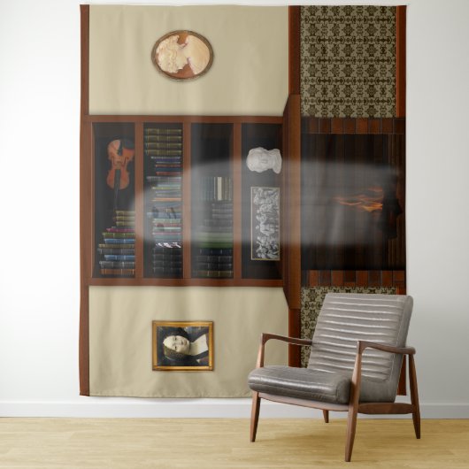 Spuk House Ghost Library Halloween Wandteppich (Beispiel)