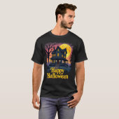 Spuk House Ghosts Happy Halloween T-Shirt (Vorne ganz)
