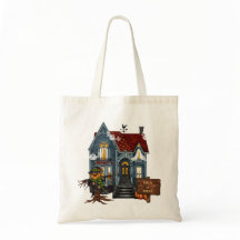 Spuk House Halloween Candy Tote Bag