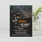 Spuk House Halloween Dinner Party Einladung (Stehend Vorderseite)