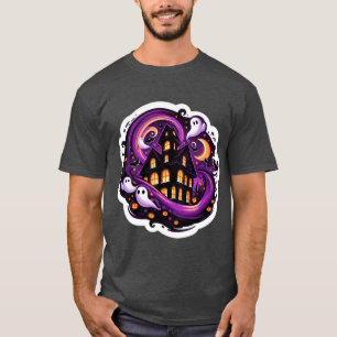 Spuk House Halloween Ghosts, Pumpkins & Bats T-Shirt