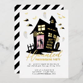 Spuk House Halloween Housewarming Party Foto Folieneinladung