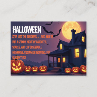 Spuk House Halloween Night Szene Visitenkarte