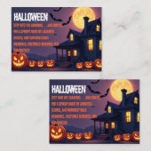 Spuk House Halloween Night Szene Visitenkarte (Vorne/Hinten)
