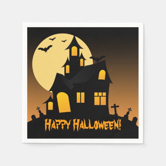 Spuk House Halloween Paper Napkins Serviette (Vorderseite)