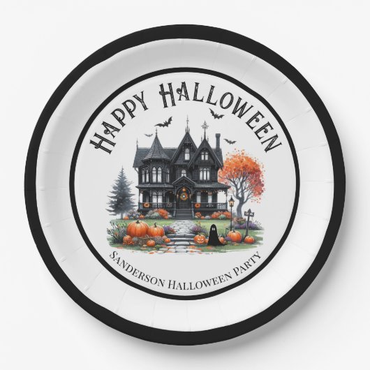 Spuk House Halloween Pappteller (Vorderseite)