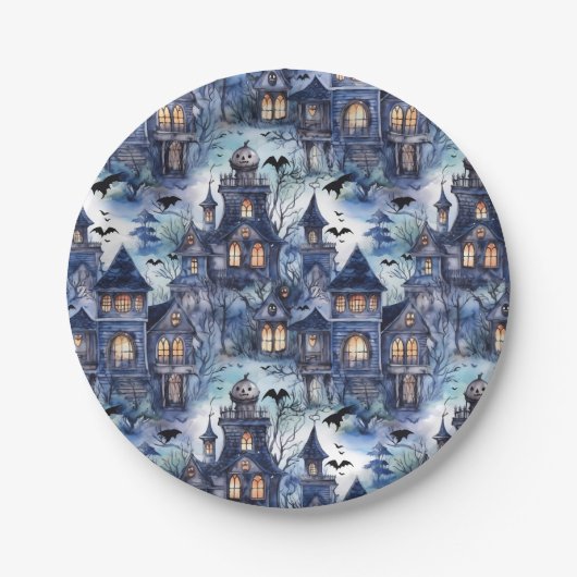 Spuk House Halloween Pappteller (Vorderseite)