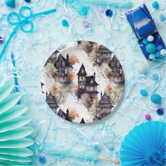 Spuk House Halloween Pappteller (Party)