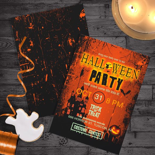 Spuk House Halloween-Party ID578 Einladung