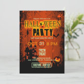 Spuk House Halloween-Party ID578 Einladung (Stehend Vorderseite)