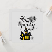 Spuk House Halloween-Party Spooky Karte (Vorderseite/Rückseite Beispiel)