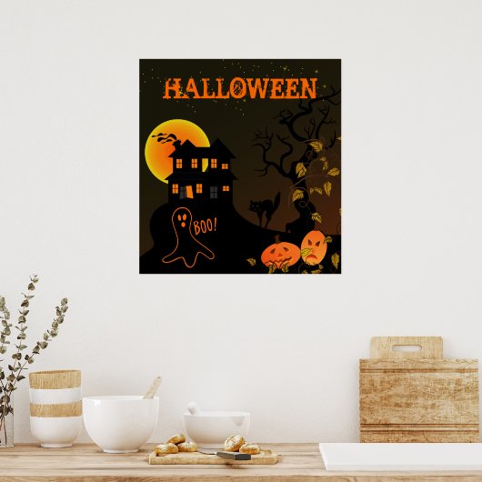 Spuk House Halloween Poster (Küche)